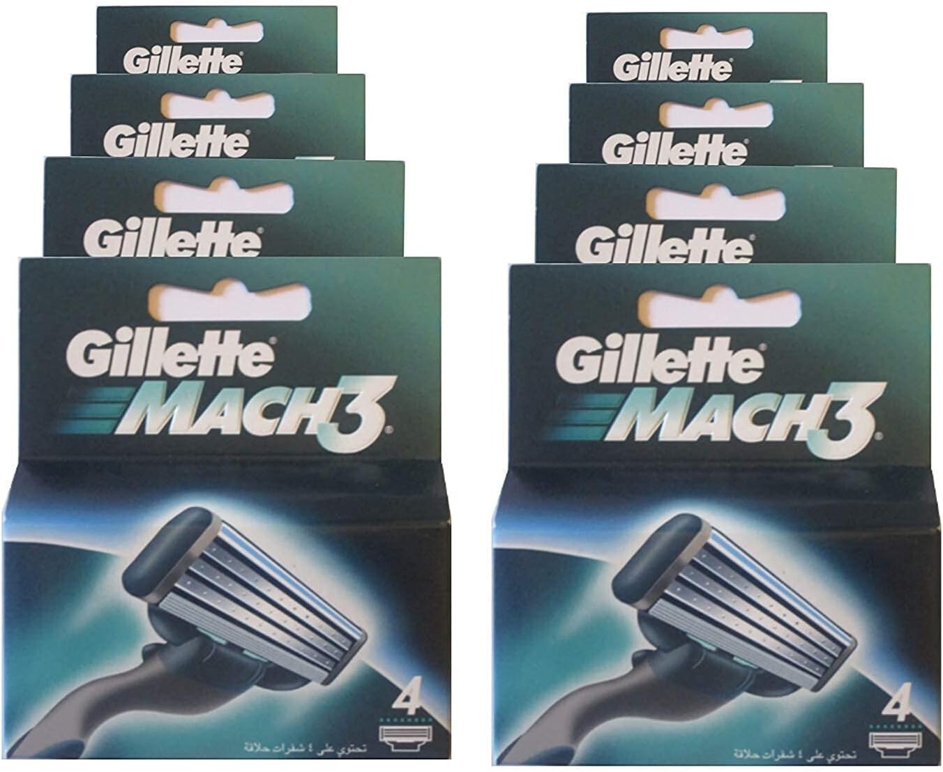 Gíllette Mach 3 Razor Refill Cartridges, 32 Count (8 Pack, 4 Blades to a Pack)